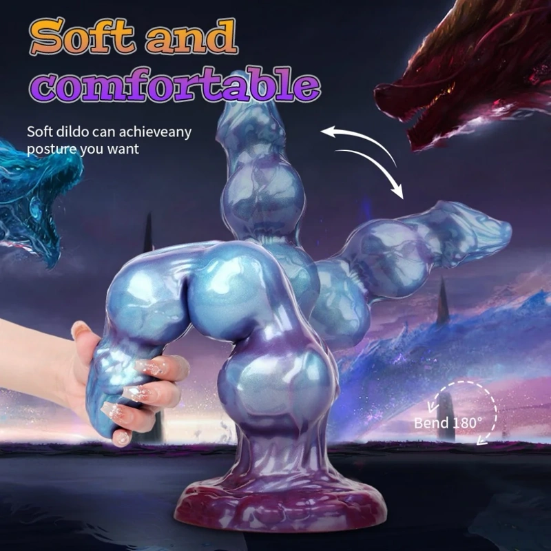 ๐ถ Dog Anal Beads โ Fantasy Knot Dildo with Suction Cup | Textured Animal Sex Toy