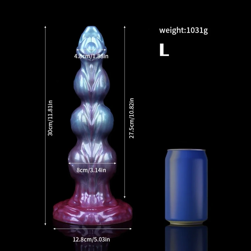 ๐ถ Dog Anal Beads โ Fantasy Knot Dildo with Suction Cup | Textured Animal Sex Toy