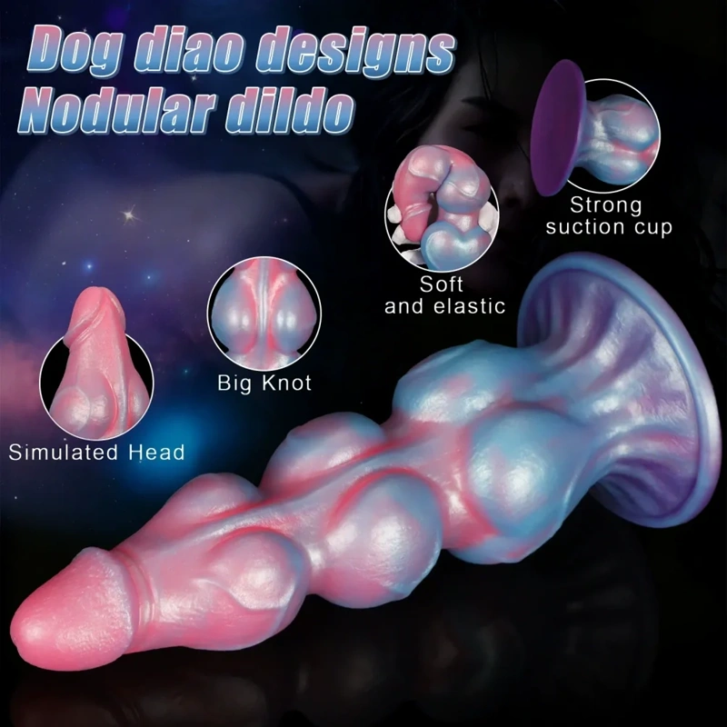 ๐ถ Dog Cock Dildo โ Fantasy Knot Design with Suction Cup | Animal Sex Toy Collection