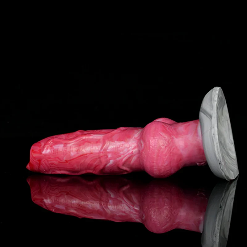 🐶 Realistic Dog Penis Dildo with Suction Cup – Single Knot Silicone Fantasy Animal Dildo | FurryDildo