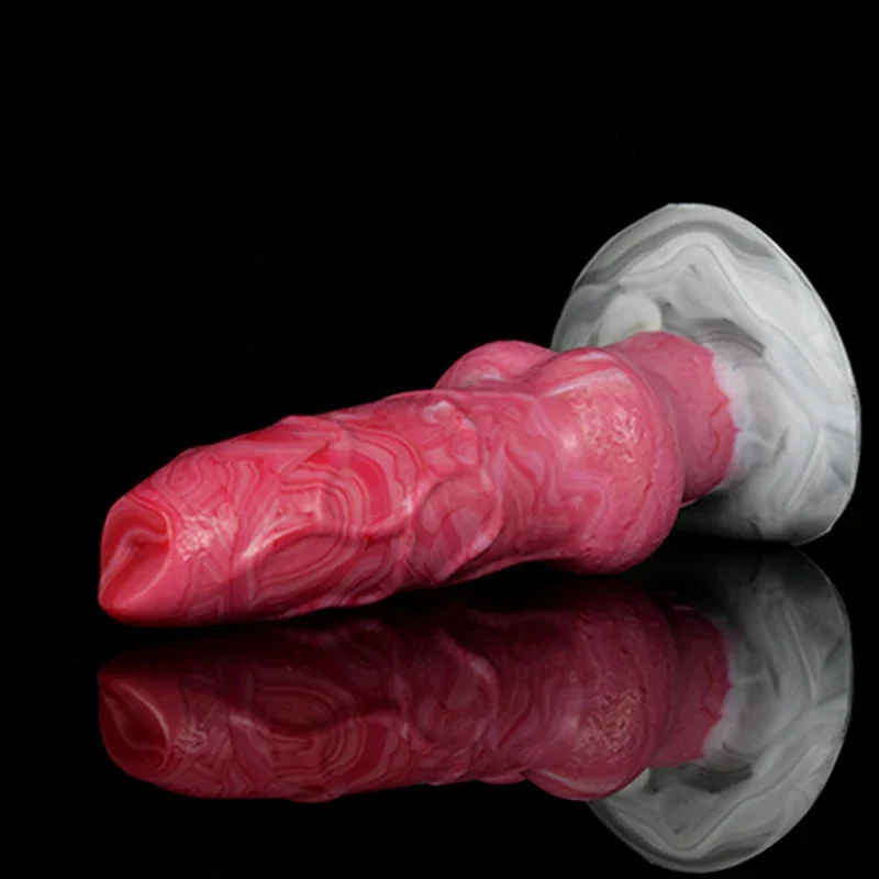 🐶 Realistic Dog Penis Dildo with Suction Cup – Single Knot Silicone Fantasy Animal Dildo | FurryDildo