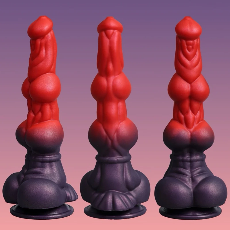 🐶 Double Dog Knot Dildo – Fantasy Monster Knot Dildo with Suction Cup Base