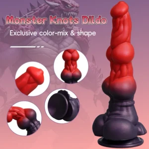 🐶 Double Dog Knot Dildo – Fantasy Monster Knot Dildo with Suction Cup Base