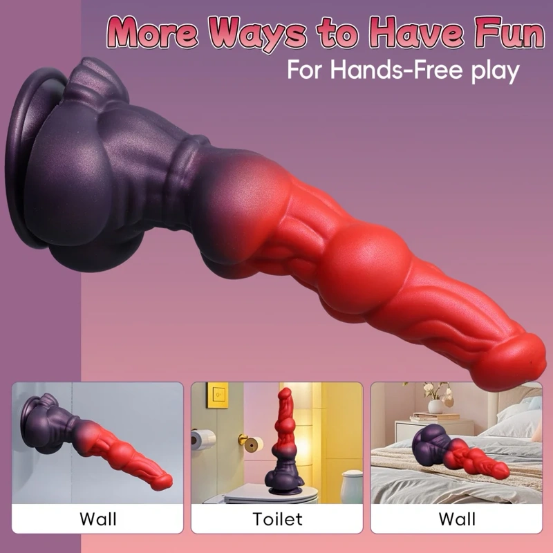 🐶 Double Dog Knot Dildo – Fantasy Monster Knot Dildo with Suction Cup Base