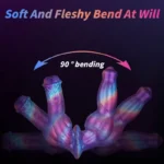 🐶 Cosmic Nebula Dual-Headed Dog Knotted Dildo - Flexible Liquid Silicone Double
