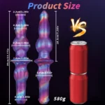 🐶 Cosmic Nebula Dual-Headed Dog Knotted Dildo - Flexible Liquid Silicone Double