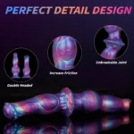 🐶 Cosmic Nebula Dual-Headed Dog Knotted Dildo - Flexible Liquid Silicone Double