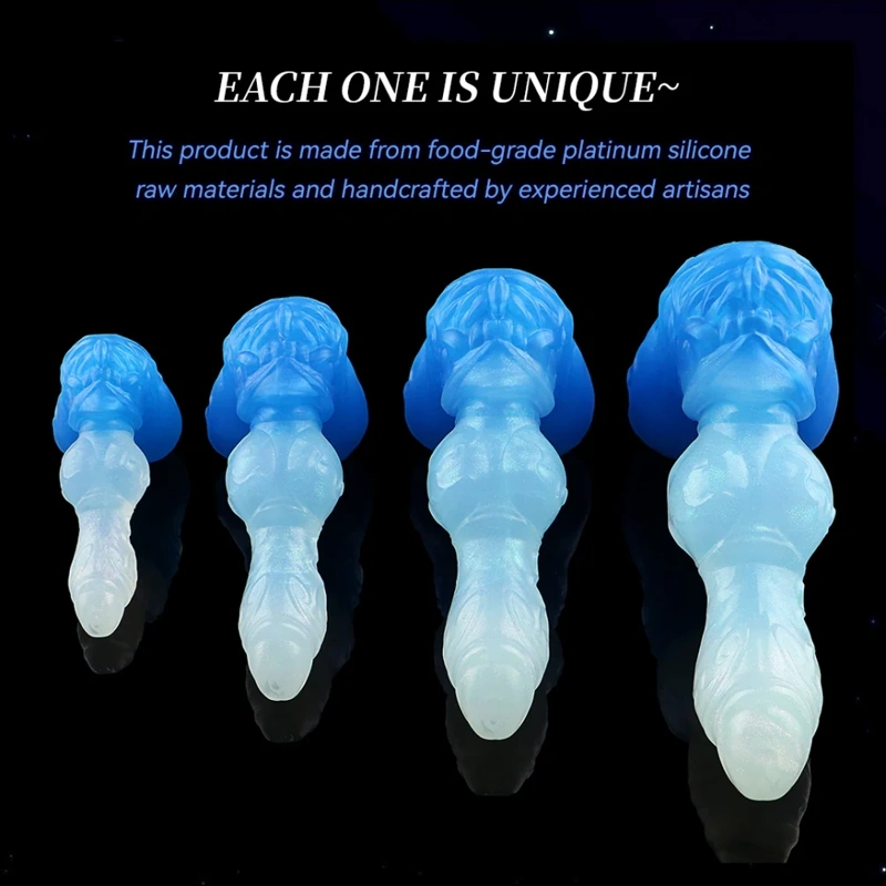 ๐บ Huge Wolf Knot Dildo โ Ice Gradient Silicone Beast Toy with Suction Cup Fantasy Dildo