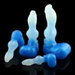 🐺 Huge Wolf Knot Dildo – Ice Gradient Silicone Beast Toy with Suction Cup Fantasy Dildo