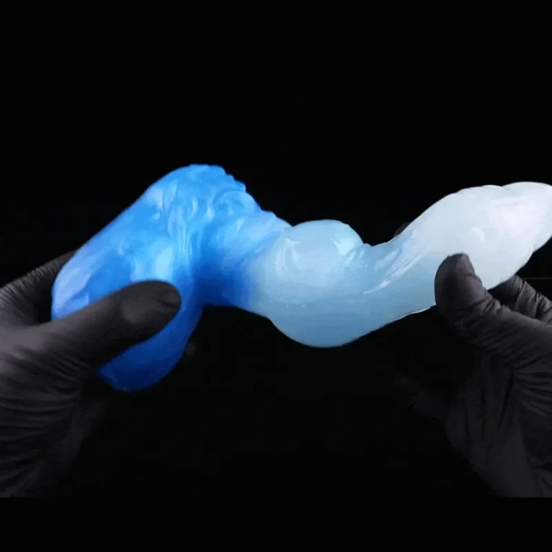 ๐บ Huge Wolf Knot Dildo โ Ice Gradient Silicone Beast Toy with Suction Cup Fantasy Dildo