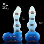 🐺 Huge Wolf Knot Dildo – Ice Gradient Silicone Beast Toy with Suction Cup Fantasy Dildo