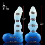 🐺 Huge Wolf Knot Dildo – Ice Gradient Silicone Beast Toy with Suction Cup Fantasy Dildo