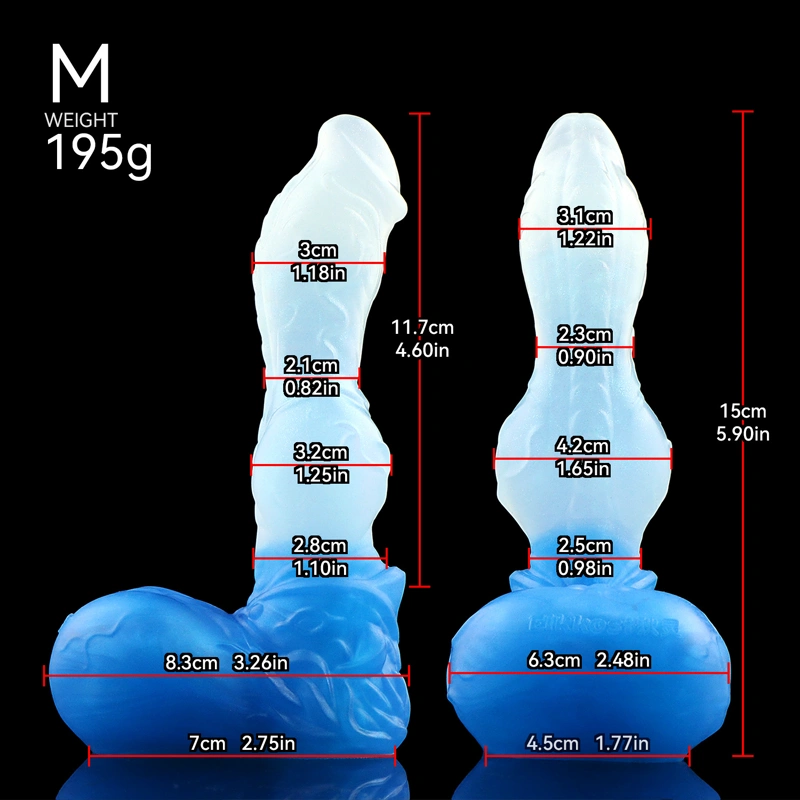 ๐บ Huge Wolf Knot Dildo โ Ice Gradient Silicone Beast Toy with Suction Cup Fantasy Dildo