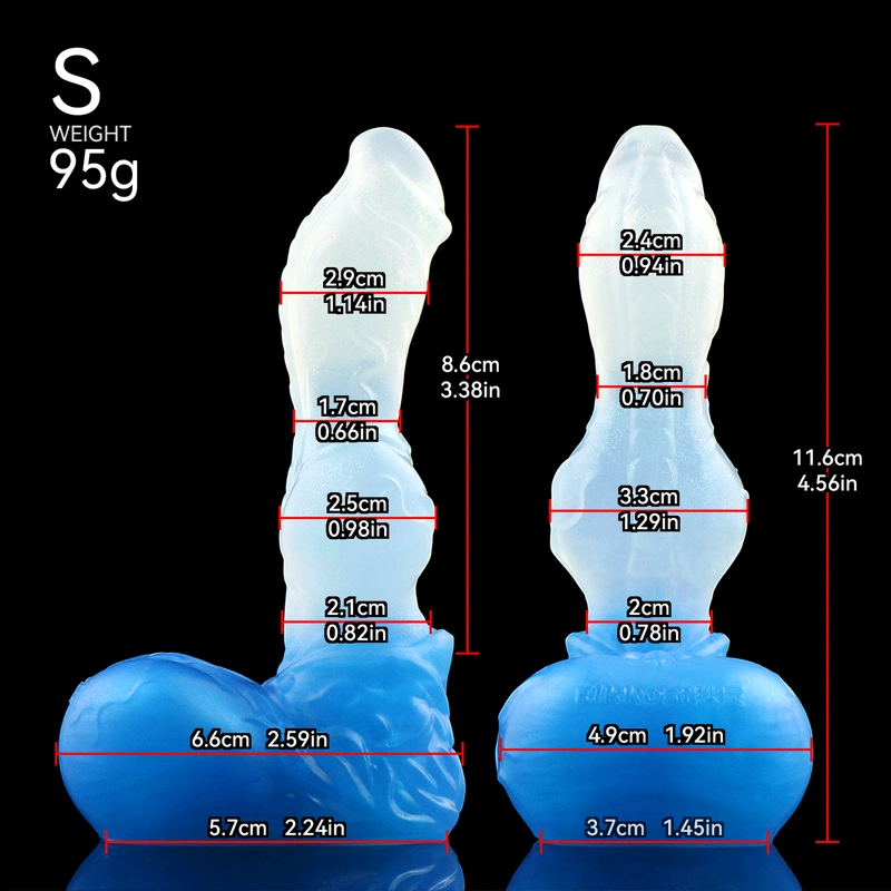 ๐บ Huge Wolf Knot Dildo โ Ice Gradient Silicone Beast Toy with Suction Cup Fantasy Dildo