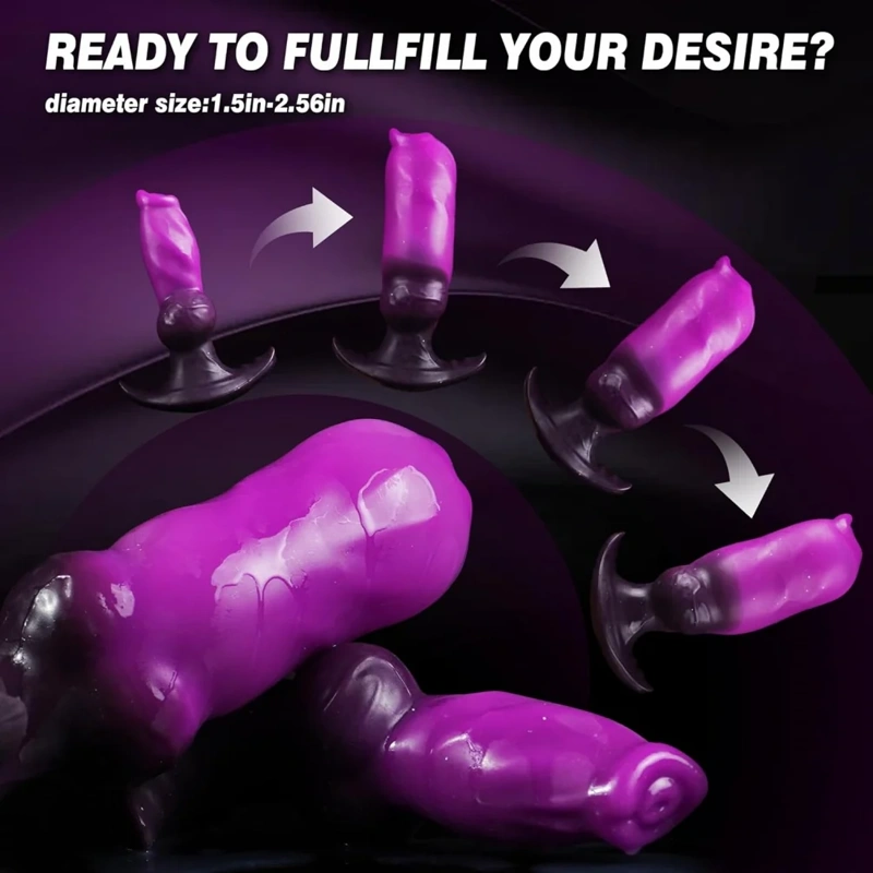 🐶 Inflatable Dog Knot Anal Plug – Adjustable Silicone Dog Inflatable Plug with Air Pump Anal Toy