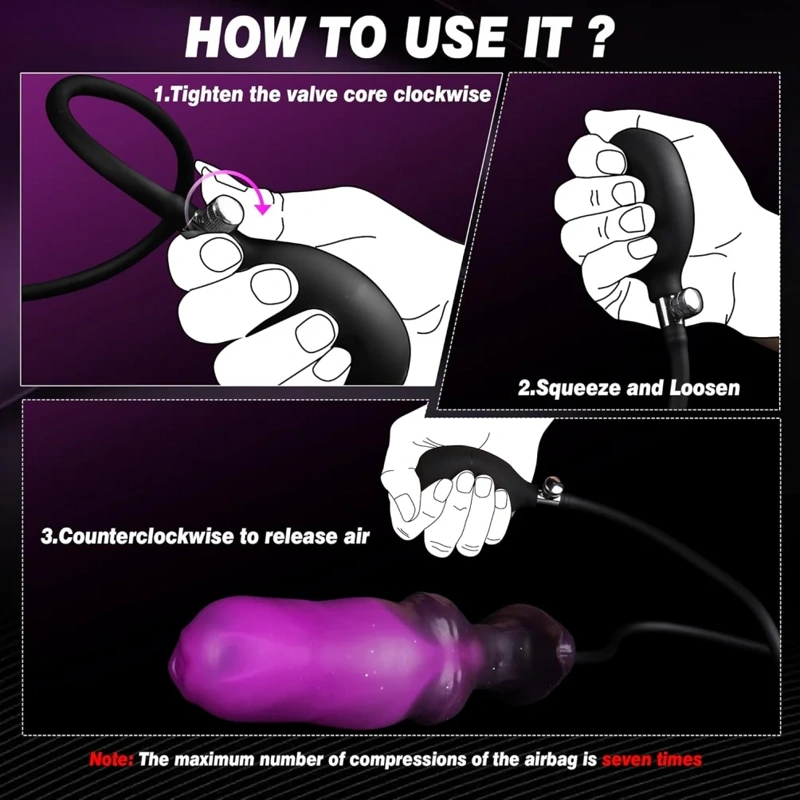 🐶 Inflatable Dog Knot Anal Plug – Adjustable Silicone Dog Inflatable Plug with Air Pump Anal Toy