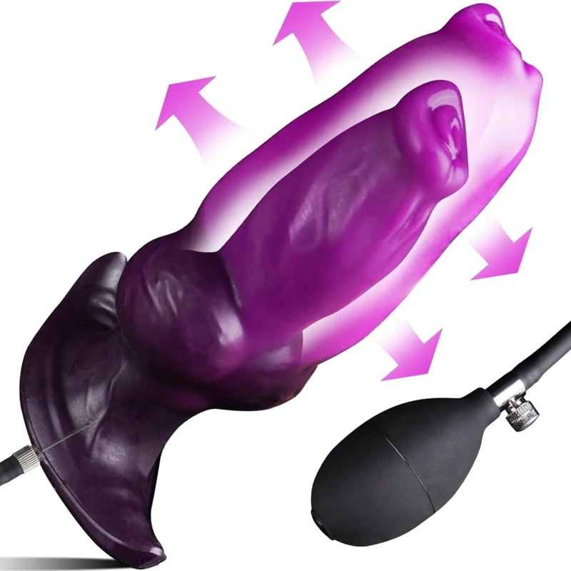 🐶 Inflatable Dog Knot Anal Plug – Adjustable Silicone Dog Inflatable Plug with Air Pump Anal Toy