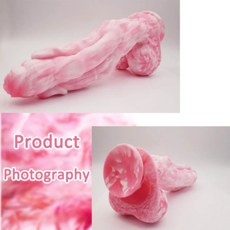 🐶 Artisan Dual-Density Silicone Canine Phallus - Textured Fantasy Sculpture with Integrated Suction Base