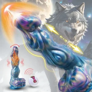 🐶 Vibrating Dog Knot Dildo – Magnetic Charging Fantasy Silicone Animal Knot Toy with Suction Cup